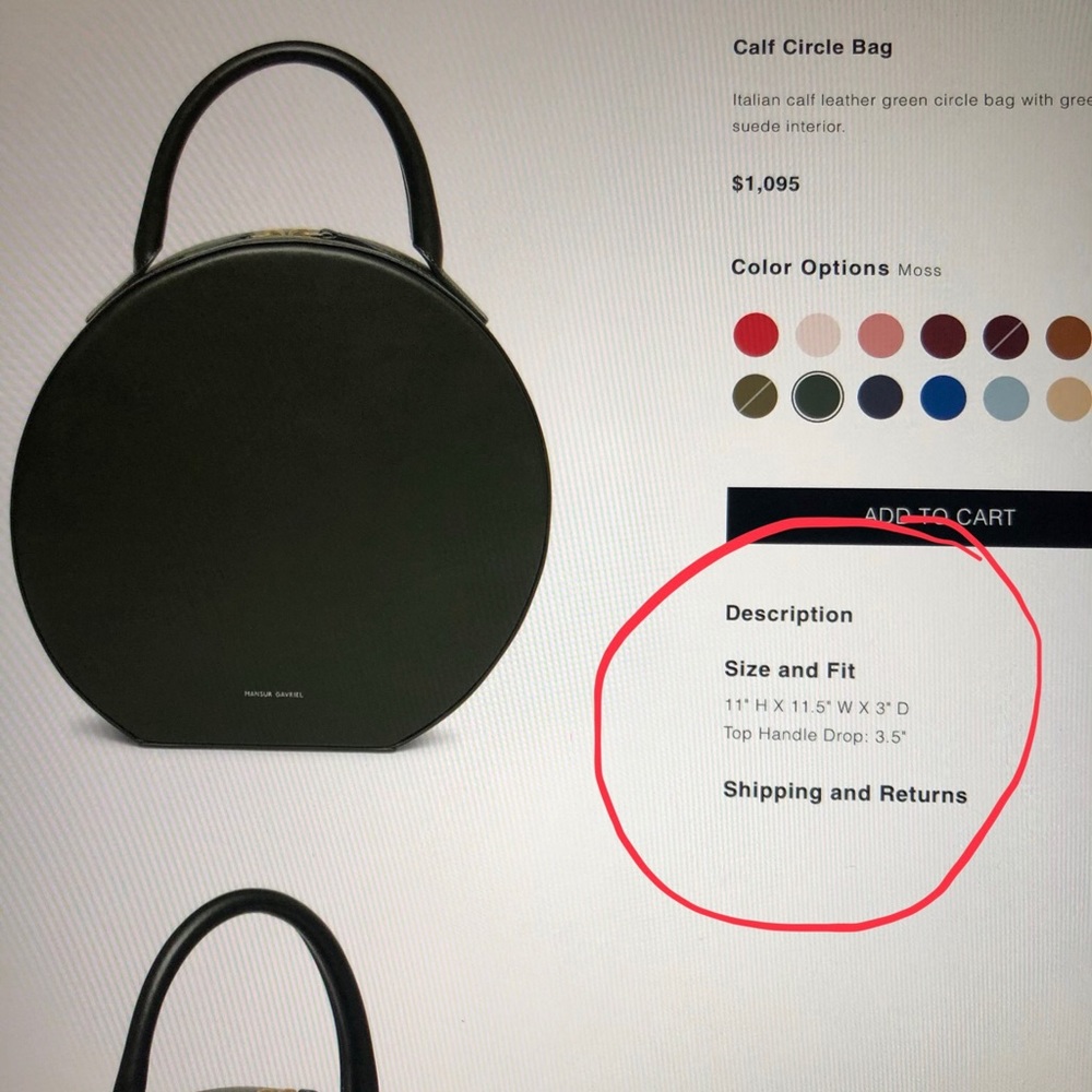 Sleek black circle bag